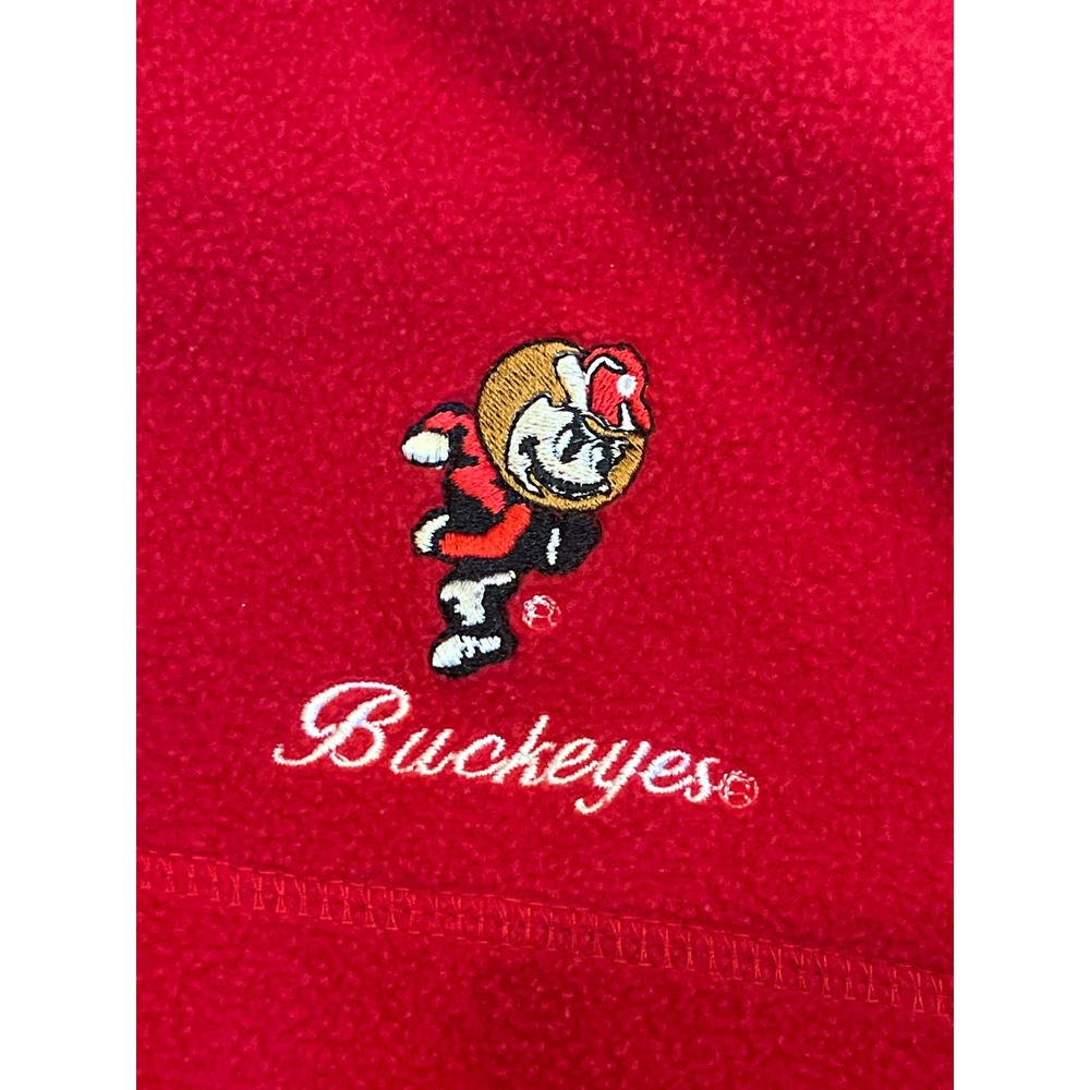 Ohio State Buckeyes Mens Fleece Quarter Zip Pullover Red Brutus Logo Jacket XL
